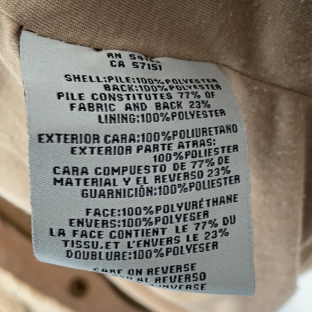 Levi’s Teddy Sherpa Bomber Jacket Camel Size Large - Picture 10 of 12
